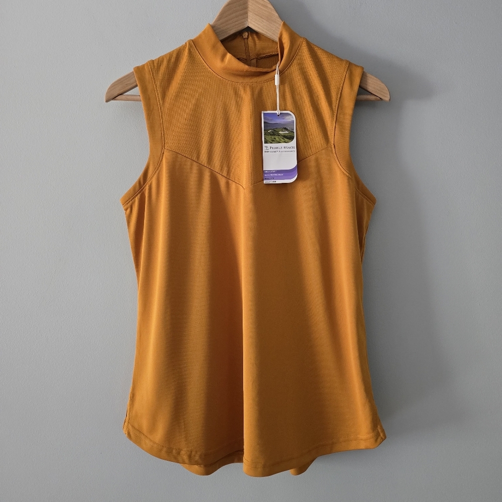 Pebble Beach Dry-Luxe Performance Mock-Neck Stretch Top Size M